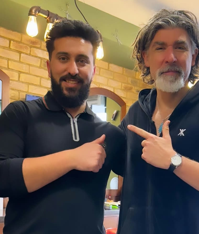 Client selfie with the barber